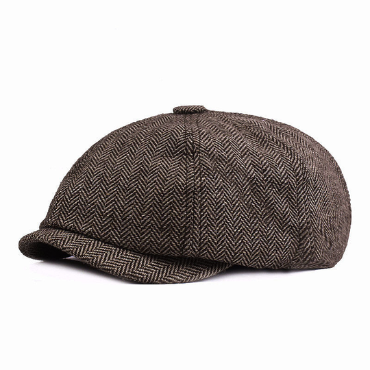 Mens Hat Classic Blend Wool Dome Striped Octagonal Hat Outdoor Daily Newsboy Hat Vintage For Casual Hat 2021 - coffee, m