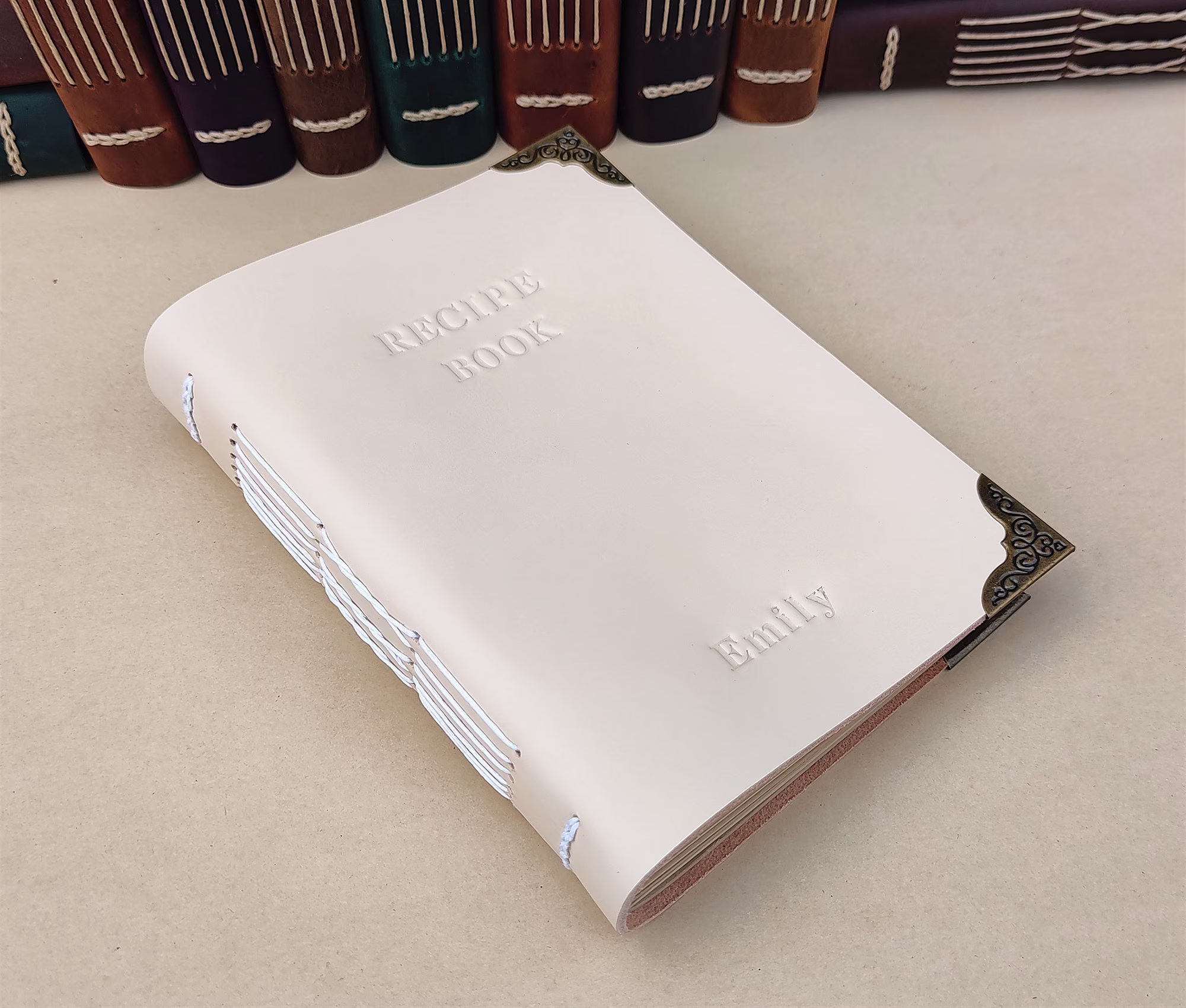 Personalized Leather Recipe Book, Custom Cook Unique Journal, 3rd Anniversary Gift, Gift For Mom From Daughter