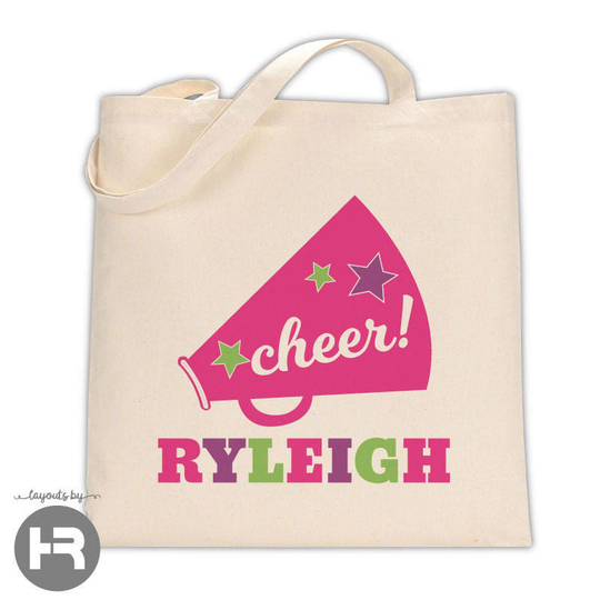 Cheerleader Bag Cheer Competition Gift Personalized Canvas Tote Monogram Camp