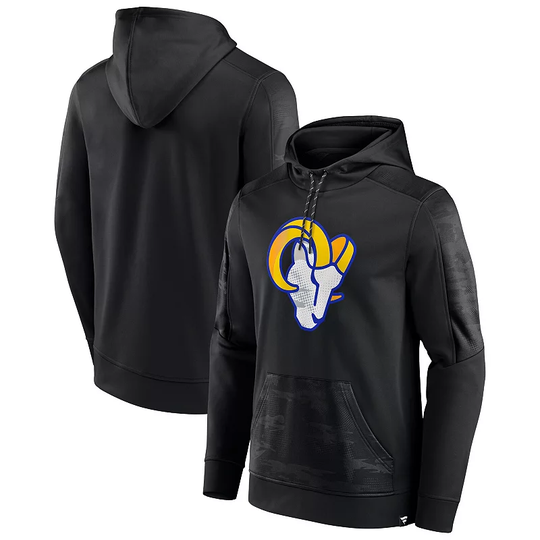 Men's Fanatics Branded Black Los Angeles Rams On The Ball Pullover Hoodie, Size: Medium