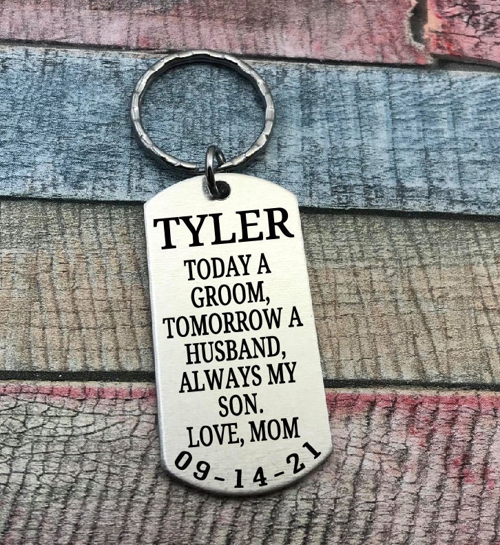 Wedding Gift For Son, Son in Law, Blended Family Gift, Adoption Step Adoptive Parent Bride Custom Key Ring