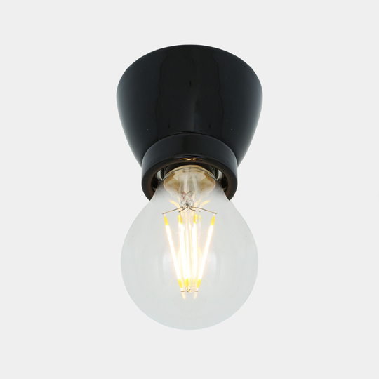 Baltimore Ceramic Bare Bulb Flush Ceiling Light