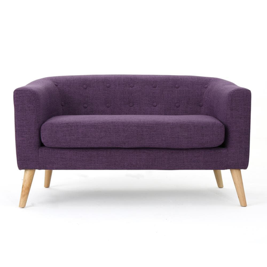 Best Selling Home Decor Birdie Midcentury Purple Polyester/Blend Loveseat | 301295