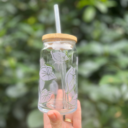 16Oz Anthurium Color Change Beer Can Glass