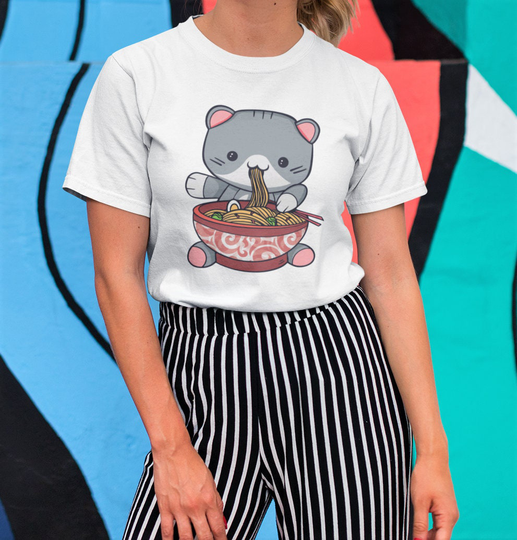 Kawaii Ramen Cat Shirt -Kawaii Shirt, Aesthetic Shirt, Kawaii Clothing, Kawaii Clothes, Kawaii Tshirt, Aesthetic Clothing, Harajuku Clothing