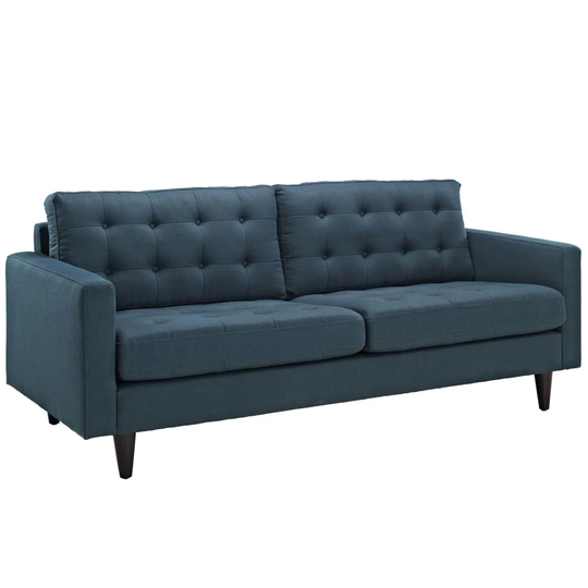 Modway Empress Midcentury Azure Polyester/Blend Sofa in Blue | EEI-1011-AZU