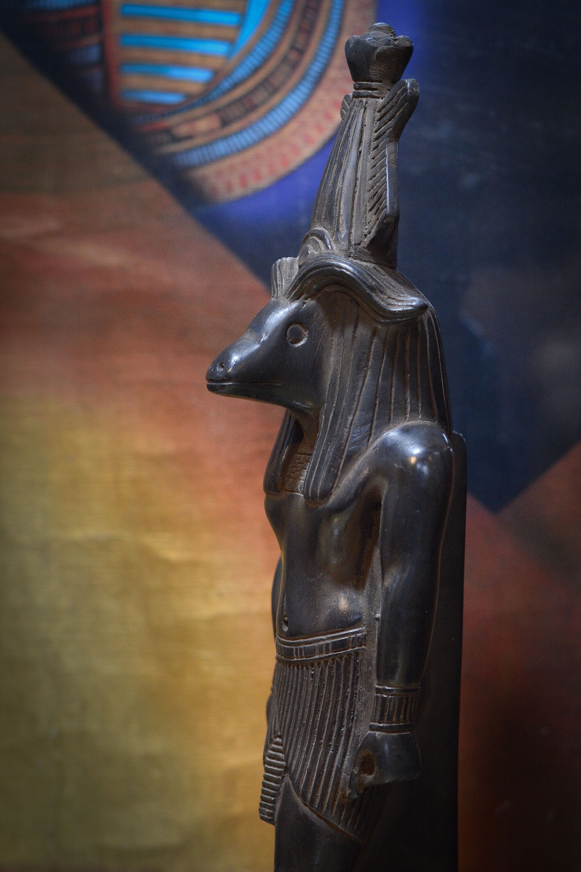 Egyptian Statue Khnum God Of Potters Black Made in Egypt