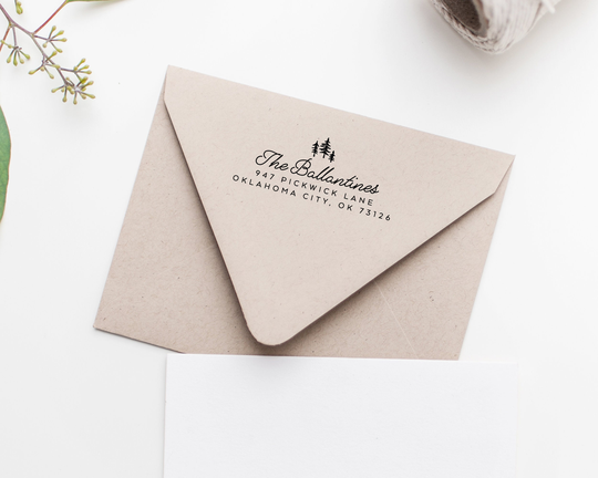 Return Address Stamp Self Inking Custom Wedding Tree Rubber Ink