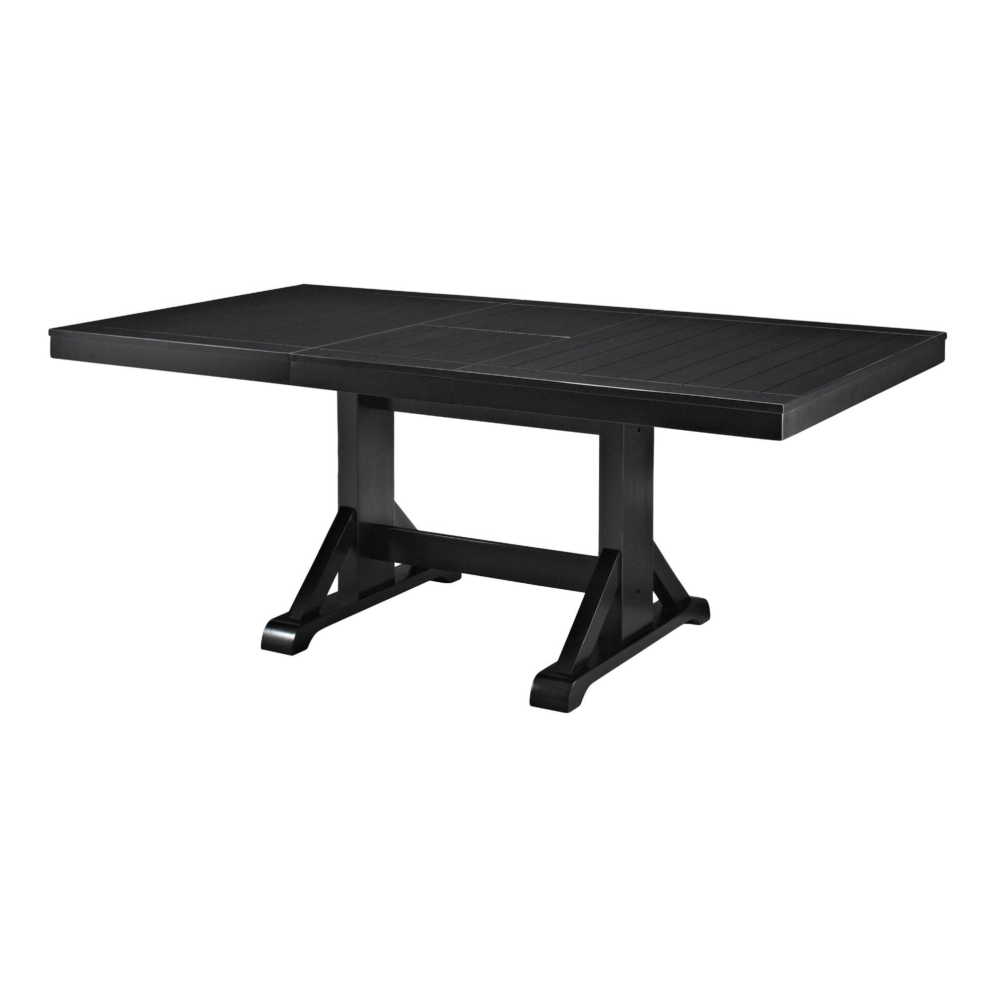 Distressed Black Wood Montgomery Extension Dining Table - Medium/Small by World Market