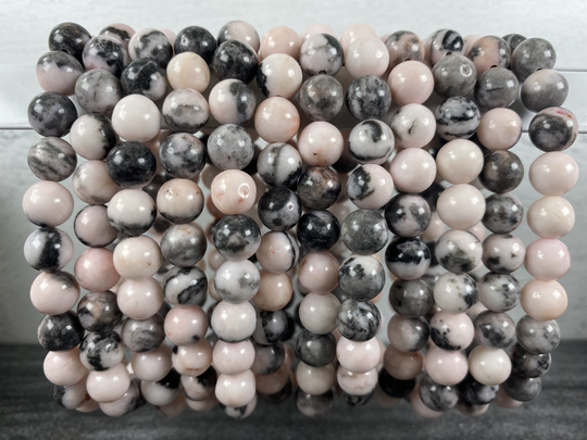 Pink Zebra Jasper Natural Crystal Bracelet | 8mm