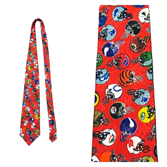 1990S Novelty Nfl Necktie/Rare Team Rams Bengals Allover Print Tie One Size