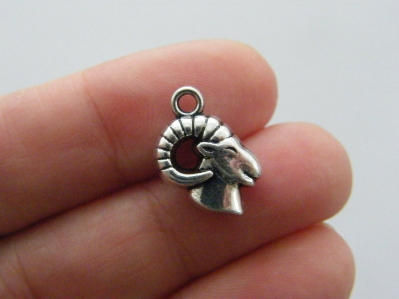 4 Ram Charms Antique Silver Tone A232