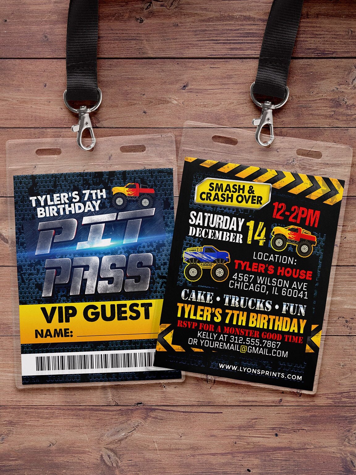 Monster Truck Birthday Party Invitation - Invitation- Smash & Crash Invitation-Truck Birthday Invite