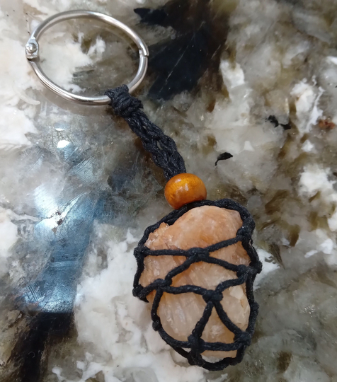 Jerusalem Stone Key Chain Healing Crystal Holy Land Israel Rock From Natural Fiber Great Company Gift