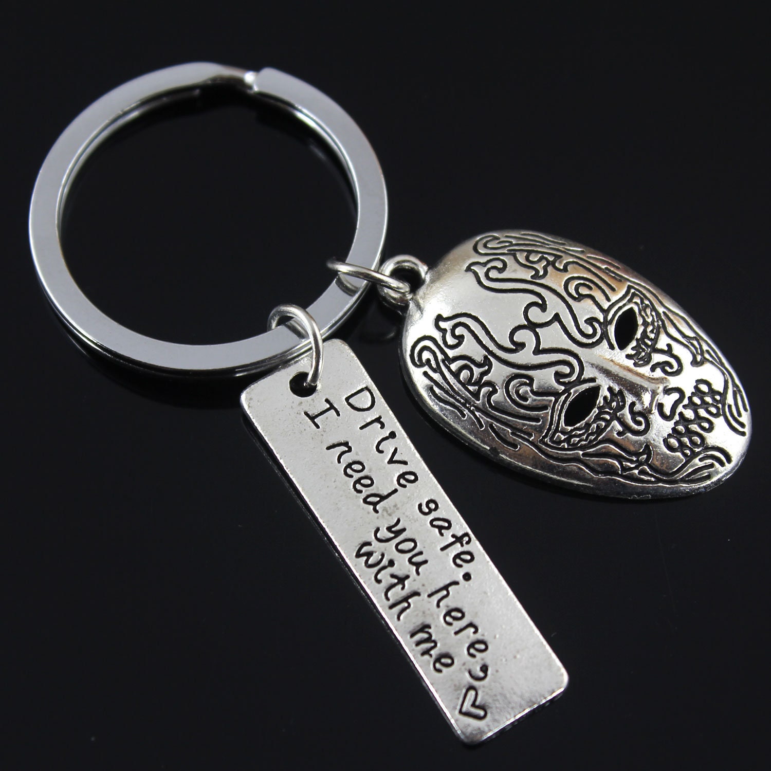 Drive Safe I Need You Here With Me Keychain, Caduceus Keychain Doctor Nurse Medical Symbolmask Keyring, Husband Fathers Day Gift