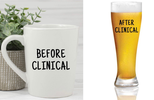 Before Clinical/After Clinical/Mug & Pilsner Or Beer Mug Set/Gifts For Male Nurses/Nurse Gift