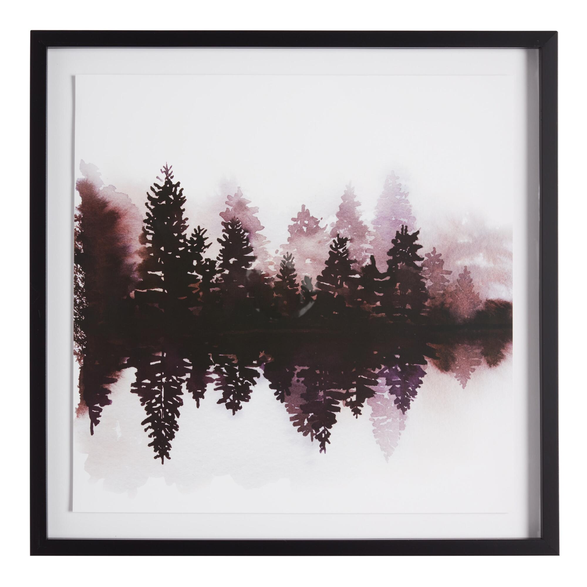Forest Reflection Framed Wall Art: Multi - Paper - Small by World Market