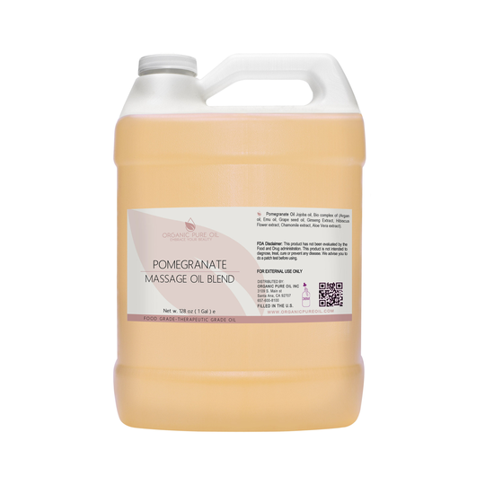 Pomegranate Massage Oil Blend | 100% Organic Sourced Natural Mixture Jojoba Argan Emu Bulk Wholesale Non-Gmo Hair Skin Body 1 Gallon