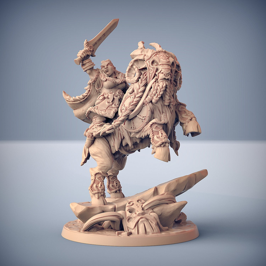 Gerta On Lok Ghobar The Great Ram | Fantasy Resin Miniature Dnd Rpg Tabletop Game Artisan Guild