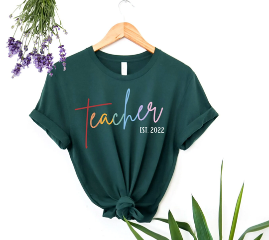 Teacher Shirt Rainbow New Teacher Sweatshirt Graduation Gift For Shirts Tee Retro Sweater Teach