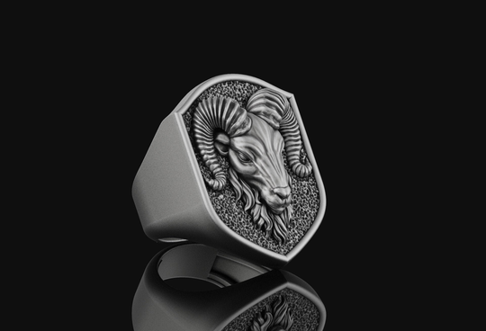 Aries Ring Ram Jewelry Men's & Women's April Christmas Gift For Her, Him Sterling Silver Accessory, Animal