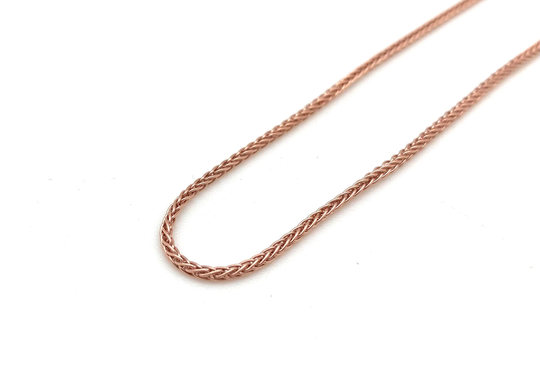 Rose Gold Wheat Chain 16", 18", 20" /Rose 1.2mm/Squared Necklace Plated Sterling