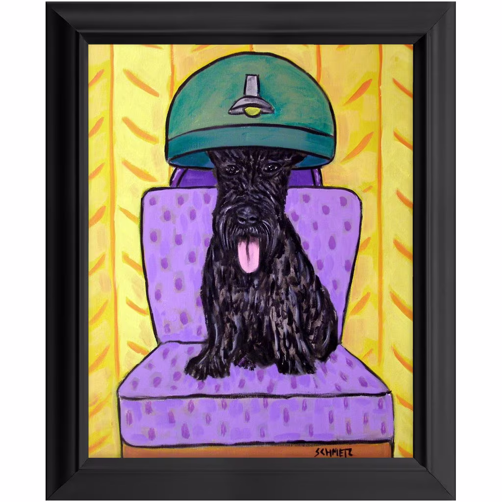 Scottish Terrier Dog Art Print 11x14 Pet Salon Decor Gift Artwork Ready To Hang Framed Wall