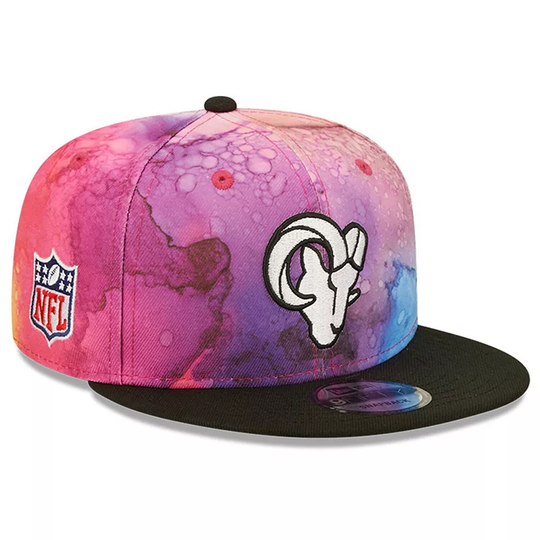 Men's New Era Pink/Black Los Angeles Rams 2022 NFL Crucial Catch 9FIFTY Snapback Hat
