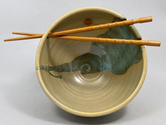 Pottery Noodle Bowl in Morning Zen Satin Matte Glaze