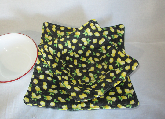 Microwavable Bowl Cozy/Plate Cozy - Single Or Set Of Bowl Cozy/Dinner Set- Lemon Theme B