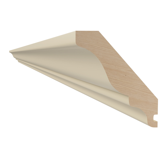 Luxxe Cabinetry Norfolk 3-in W x 96-in H x 0.75-in D Painted Blended Cream Cabinet Crown Moulding in Off-White | CM8-BC