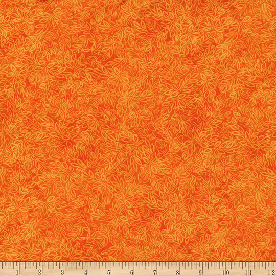 Meadow Mini Leaf Blender Pumpkin Orange Timeless Treasures 44 Inches Wide Cotton Quilting Fabric Tt-C8500-Pumpkin-Meadow