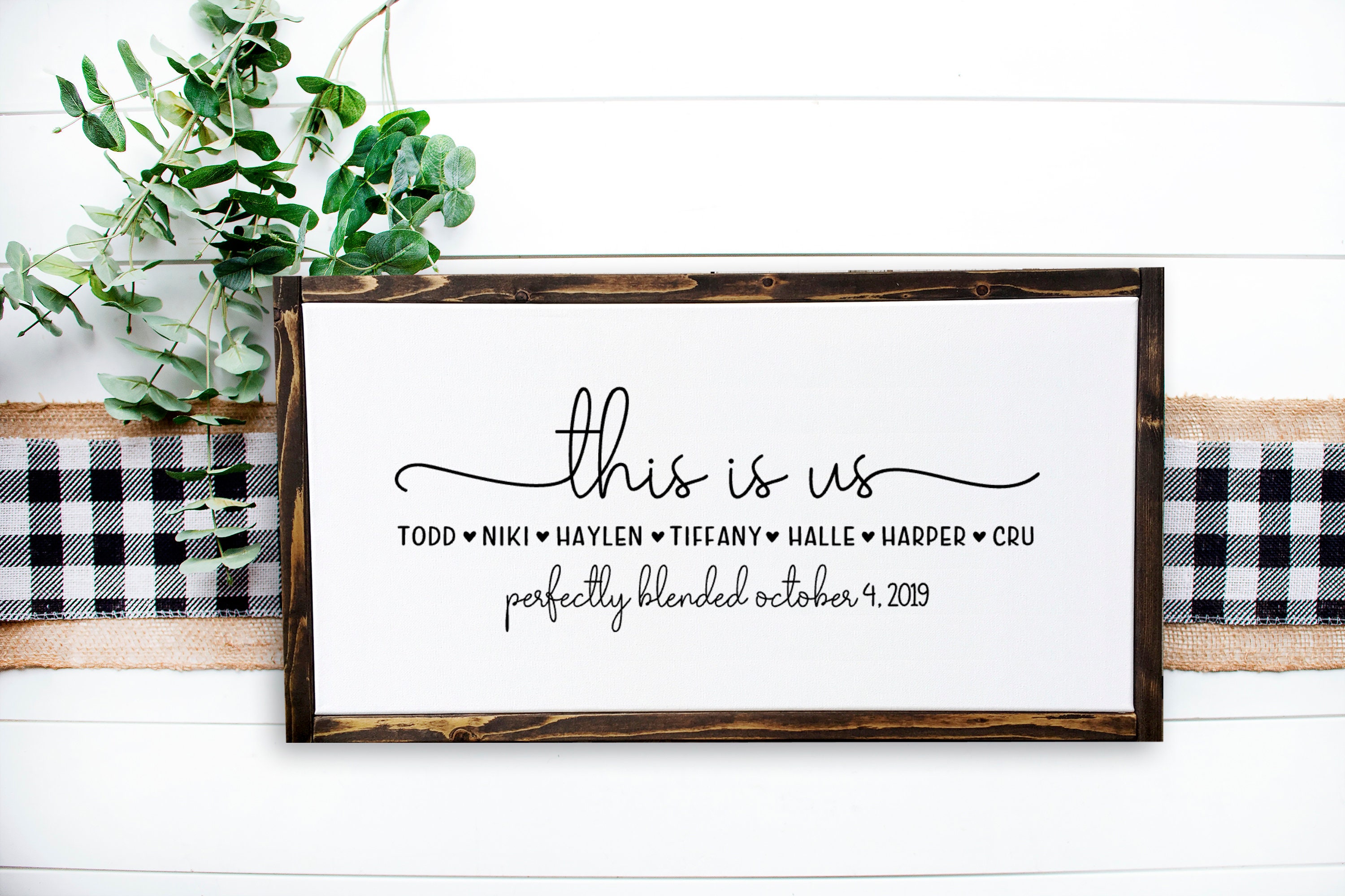 Perfectly Blended Since, Personalized This Is Us, Name Sign For Families, Adoptions & Weddings With Established Date Gift