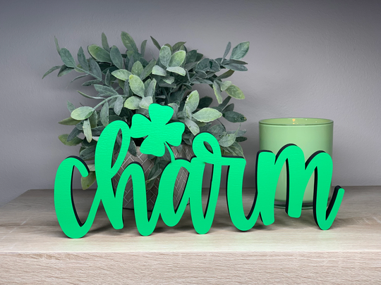 Charm Wood Standing Sign