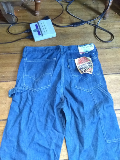 Vintage Levi Hi Rise Jean Deadstock Nos Men 27x34 New Painter Pant Made USA Cotton Carpenter Overall Denim 1970 Wear Sneaker T Shirt Shoe