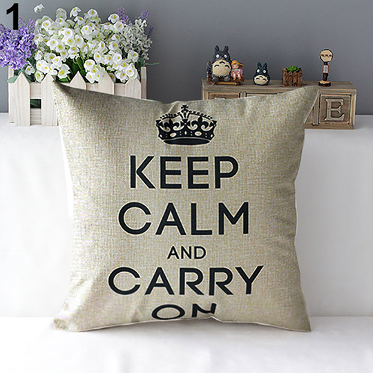 Retro Home Decorative Linen Cotton Blended Cushion Cover Crown Throw Pillow Case - 2