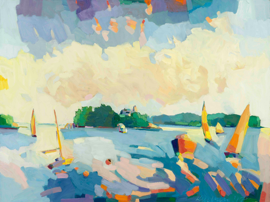 Five X Seven Inch Traffic Around Bear Island, July, Cranberry Islands-Signed & Numbered