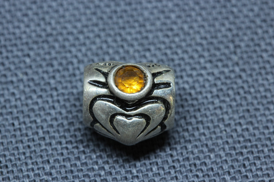 Chamilia Citrine November Birthstone Heart Charm-Cham 925 Charm