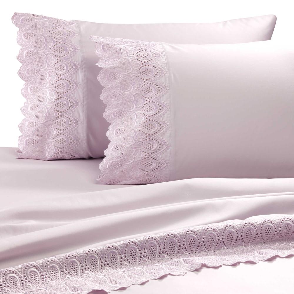 Grace Home Fashions RENAURAA Smart King Cotton Blend Bed Sheet in Pink | 600CVC_O LC KG LIL