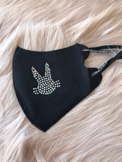 Easter Face Mask; Bunny Fashionable Anti Dust; Breathable; Soft Fabric; Reusable; Washable; Mask With Bling