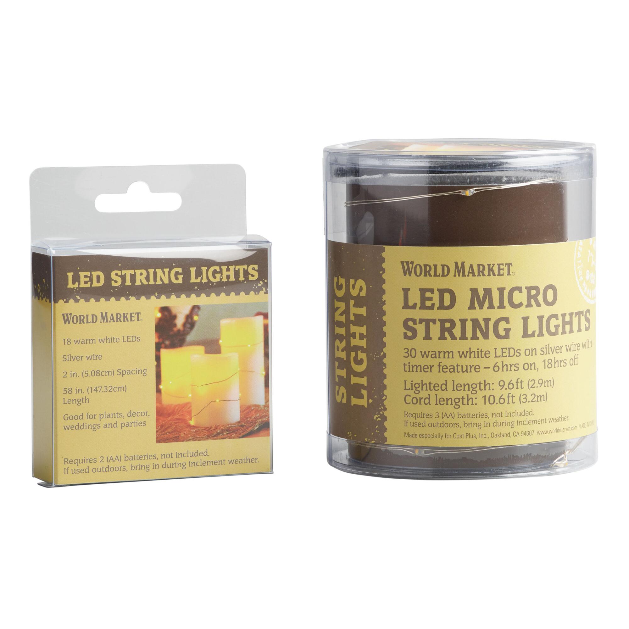 White Micro LED Battery Operated String Lights by World Market