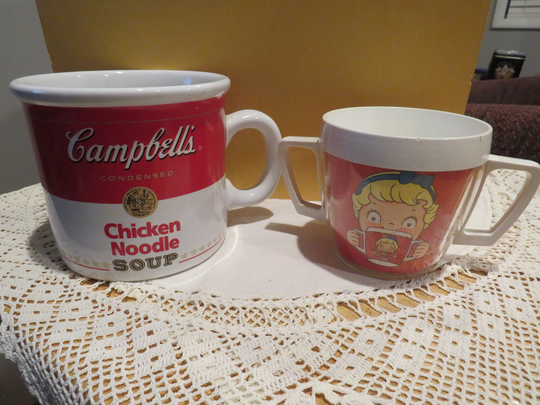 Vintage Campbells Chicken Noodle Teleflora Soup Mug & Plastic Two Handle