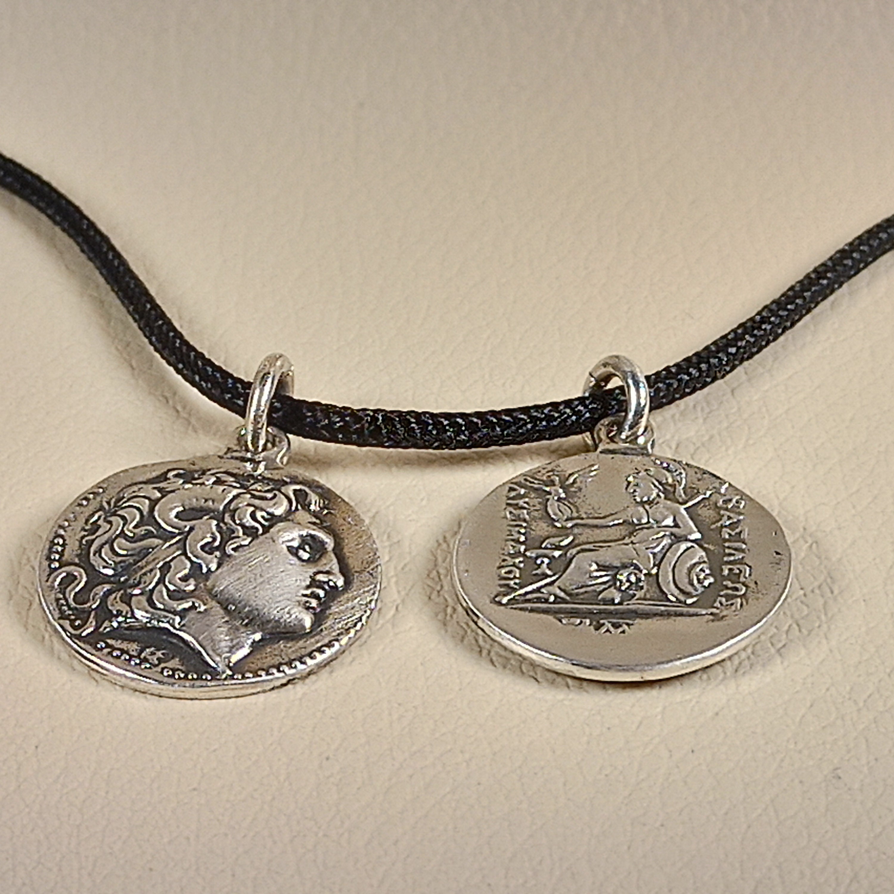 Ancient Greek Coin Pendant Of Thrace, Tetradrachm Lysimachos in Sterling Silver 925