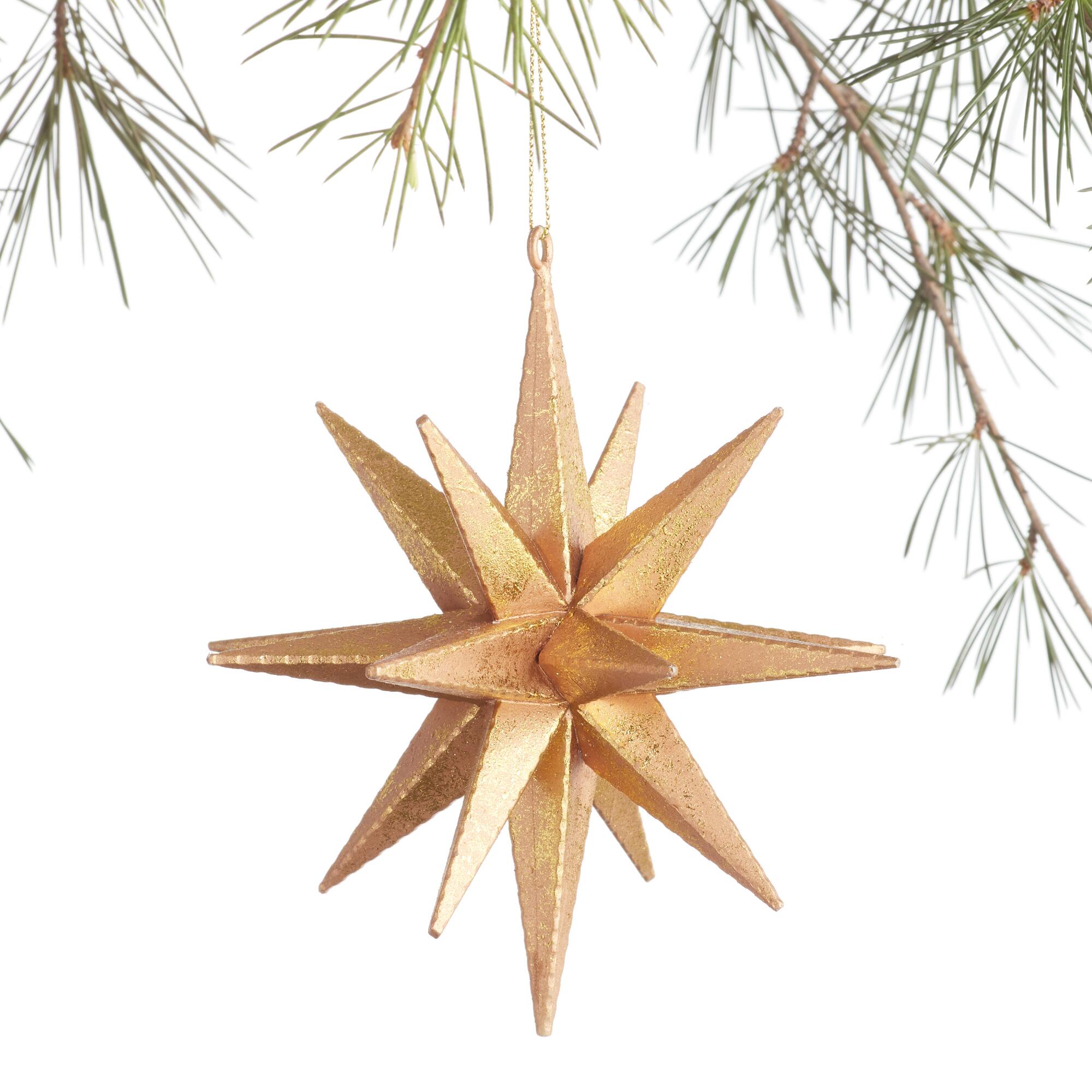 Matte Gold 18 Point Star Ornament - Acrylic by World Market
