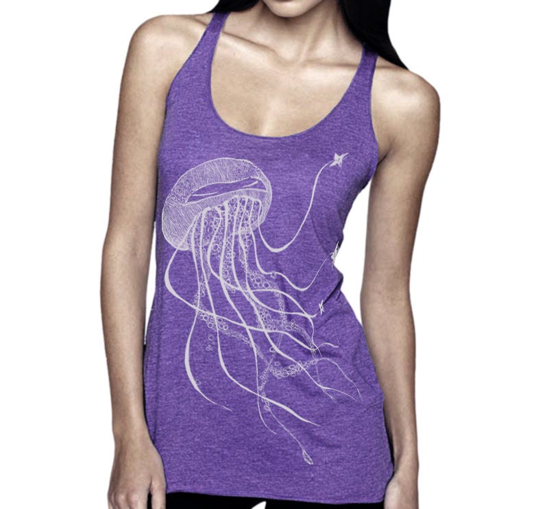 Ninja Jellyfish Tri-Blend Racerback Tank