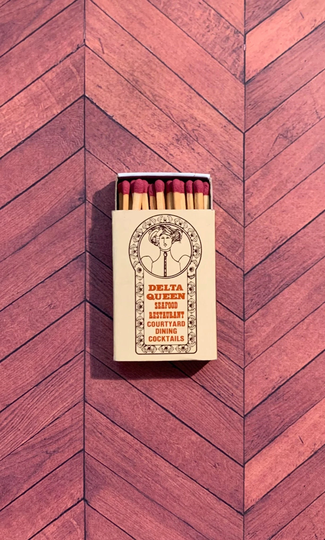 Vintage Matchbook, Delta Queen, Seafood Restaurant, Old Sacramento, California, Matchbox, with Wooden Match Sticks, Free Ship in Usa