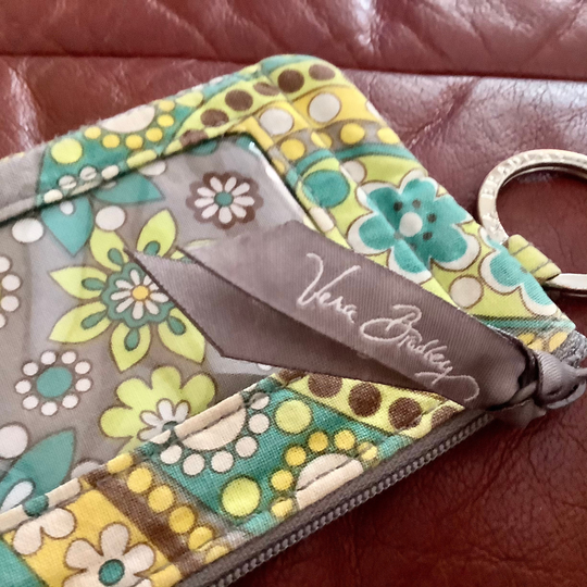 Vera Bradley Green Turquoise Change Purse | Zippered 4 By 3" Nice Condition