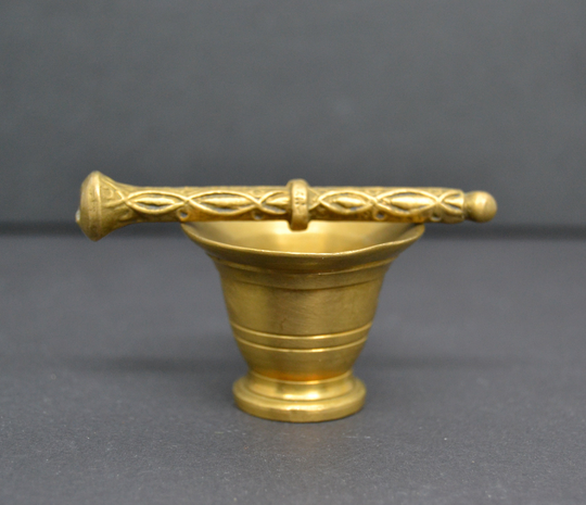 Small Brass Mortar, Christmas Gift, Pestel, Miniature