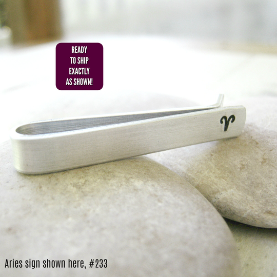Aries Tie Bar, Zodiac Clip, Ready To Ship As Is, Skinny Tie Bar, Male Gift, Ram Horns, Guy Aries, Men's Aries Ram Bar