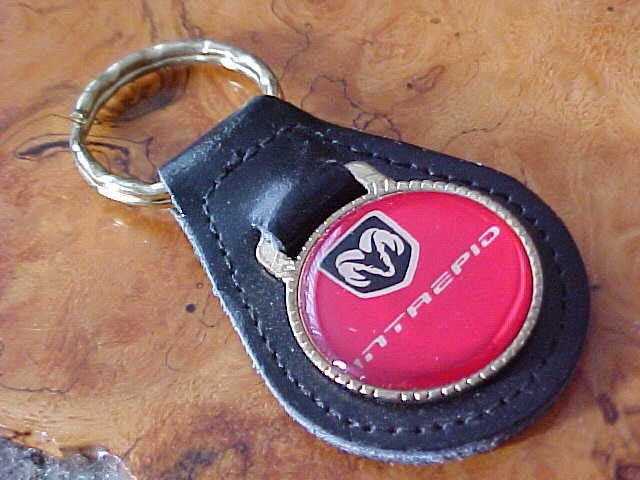1993-2004 Vintage Dodge Intrepid Black Grain Leather Key Fob Retro-Cool Gold Hardware Logo Rare Ol Skool Collectible Highland Glen Usa Mopar